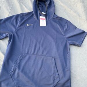 Nike Short Sleeve Hooded Pullover - Deep Blue